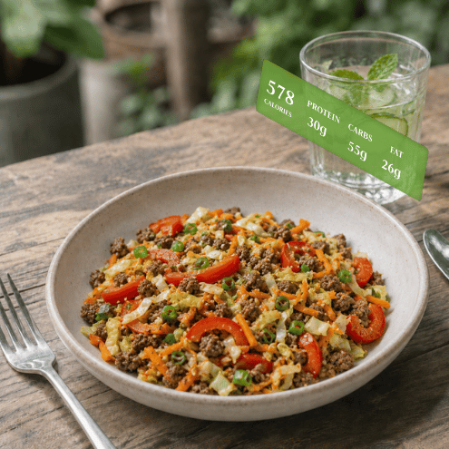 Ground Beef and Cabbage Stir Fry