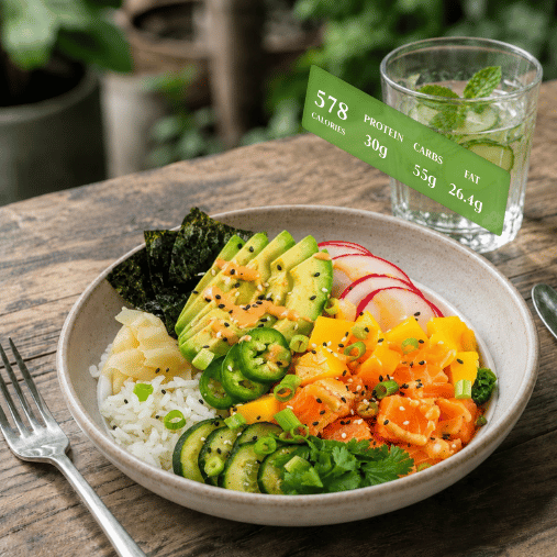 Salmon Poke Bowl with Spicy Mayo(Gluten-free)