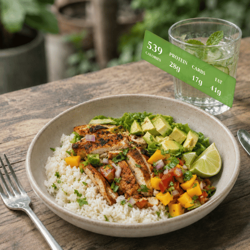 Summer Grilled Chicken And Rice Bowl