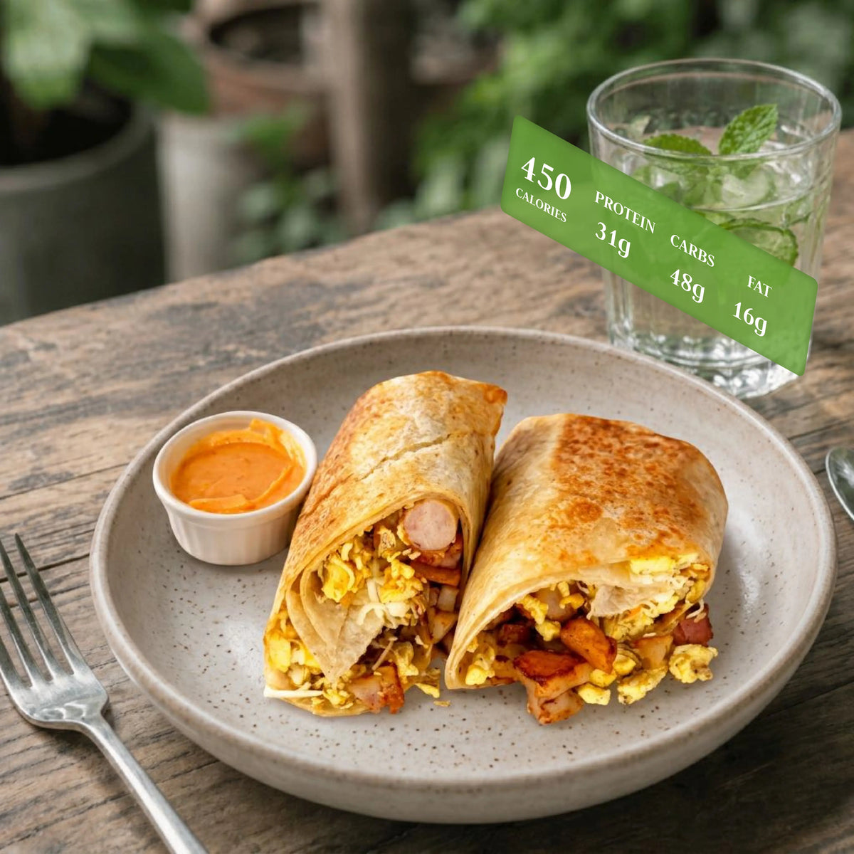 Chicken Sausage & Sweet potato Breakfast Burritos